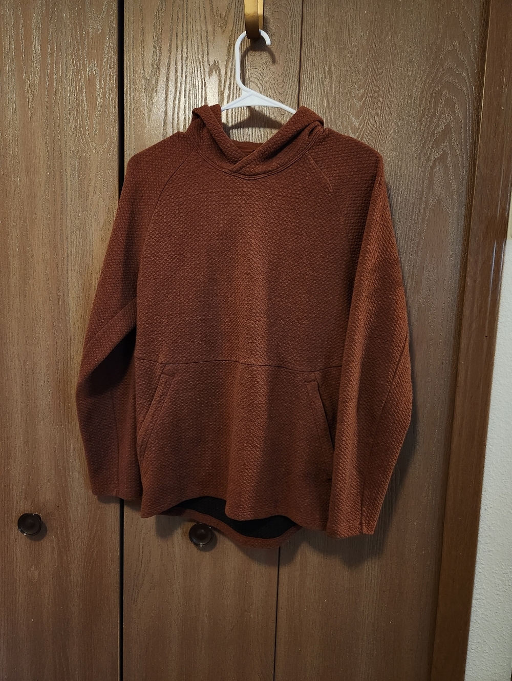 Lululemon At Ease Pullover Knit Sweatshirt Hoodie Terracotta Orange Men's Sz XS